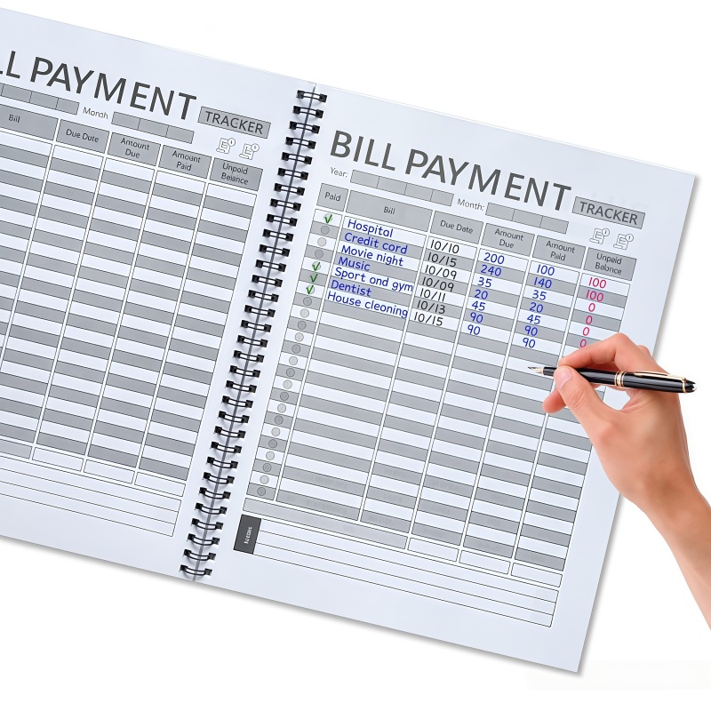 Commercial Printing Books - Monthly Bill Payment Plan Book, Financial