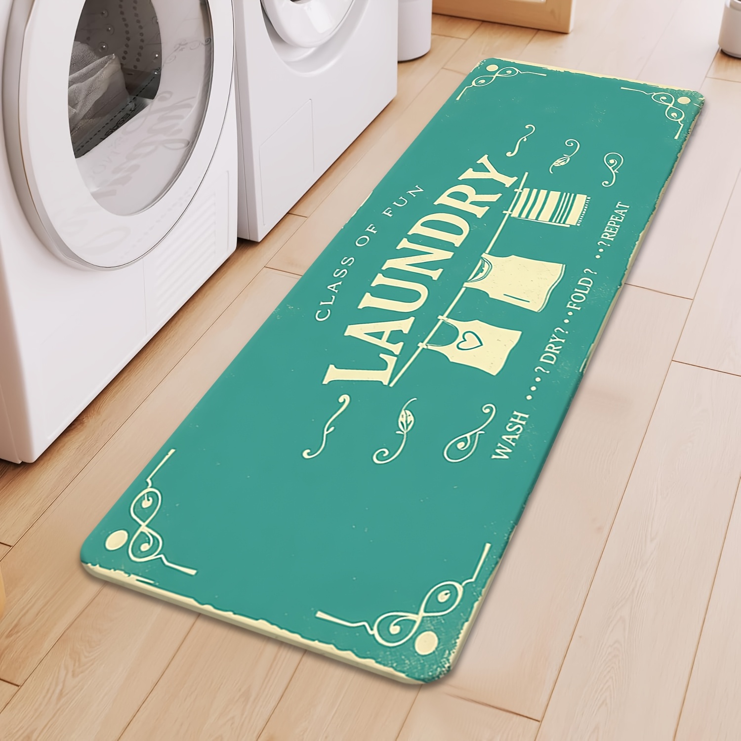 Commercial Printing Machine For Clothes - Vintage Green Laundry Clothes Print Long